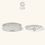  Nhẫn cưới full kim cương vàng tây 18k bản to đẹp uy tín Gix Jewel 