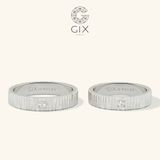  Nhẫn cặp đẹp bản vuông đính đá khắc chữ Gixjewel - GCR25050109 