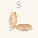  Nhẫn cưới vàng 10k đẹp bản vuông đính kim cương Gix - GCR25050109 