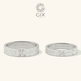 Nhẫn cưới kiểu đẹp vàng tây 18k bản to phong thuỷ đính đá Gix Jewel 