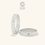  Nhẫn cưới vàng 10k đẹp bản vuông đính kim cương Gix - GCR25050109 