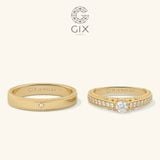  Nhẫn cưới Hàn Quốc đẹp kim cương vàng trắng 14k Eternity Gix Jewelry 
