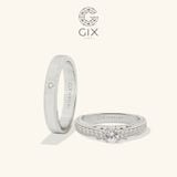 Nhẫn cưới Hàn Quốc đẹp kim cương vàng trắng 14k Eternity Gix Jewelry 