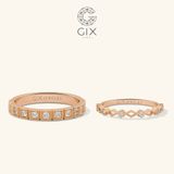  Nhẫn cưới Eternity vàng 18k đính kim cương tấm Gix - GCR25050026 