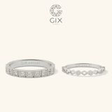  Nhẫn cưới Eternity vàng 14k đính kim cương tấm Gix - GCR25050026 