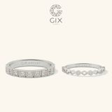  Nhẫn cưới Eternity vàng tây thiết kế vương miện kim cương thiên nhiên Gix Jewelry 