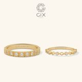  Nhẫn cưới Eternity vàng tây thiết kế vương miện kim cương thiên nhiên Gix Jewelry 