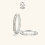  Nhẫn cưới Eternity vàng 10k đính kim cương tấm Gix - GCR25050026 