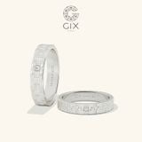  Nhẫn cưới kiểu đẹp vàng tây 18k bản to phong thuỷ đính đá Gix Jewel 