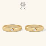  Nhẫn cưới đẹp vàng 610 đính kim cương Gixjewel - GCR25050052 