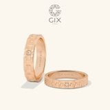  Nhẫn cưới kiểu đẹp vàng tây 18k bản to phong thuỷ đính đá Gix Jewel 