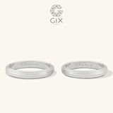  Nhẫn cưới trơn vàng trắng 18k thiết kế đẹp khắc chữ Gix Jewelry 