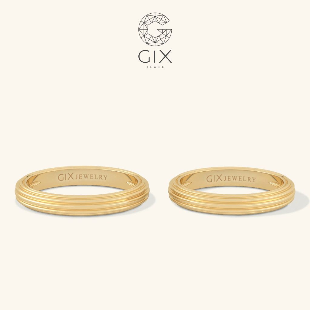 Nhẫn Cưới Vàng 14k Trơn Khắc Chữ Gix Jewel - CR25050050