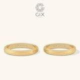  Nhẫn cưới trơn vàng trắng 18k thiết kế đẹp khắc chữ Gix Jewelry 
