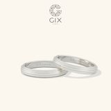  Nhẫn cưới trơn vàng trắng 18k thiết kế đẹp khắc chữ Gix Jewelry 
