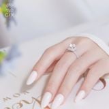  Nhẫn cầu hôn nữ dáng Halo vàng hồng 18k siêu đẹp đính kim cương lớn tặng bạn gái Gixjewel 