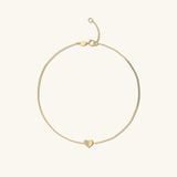  Lắc vàng nữ trơn bạc đẹp kiểu mới gắn charm trái tim đẹp giá rẻ Gix Jewel 