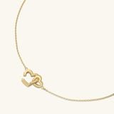  Vòng cổ vàng tây & bạc đẹp cho nữ hình trái tim lồng đeo sát cổ Gix Jewelry 
