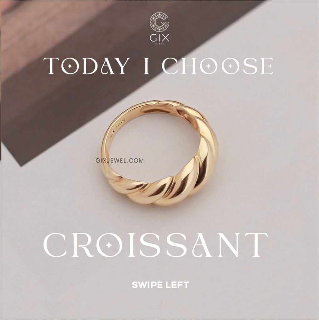 Nhẫn Bạc Nữ Cá Tính Bạc 925 Gix Jewel Mạ Vàng 18K Bản Lớn Đeo Ngón Trỏ