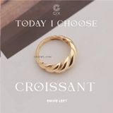  Nhẫn vàng 18k & bạc nữ kiểu đẹp bản to Croissant đeo sang trọng Gixjewelry 