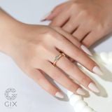  Nhẫn vàng trắng 18k & bạc nữ đơn giản bản to đính đá xanh đỏ cao cấp Gix Jewel 
