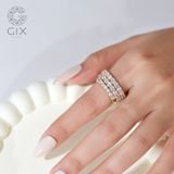  Nhẫn kim cương vàng 18k nữ đẹp đơn giản bạc ý cao cấp đeo ngón trỏ Gixjewel 