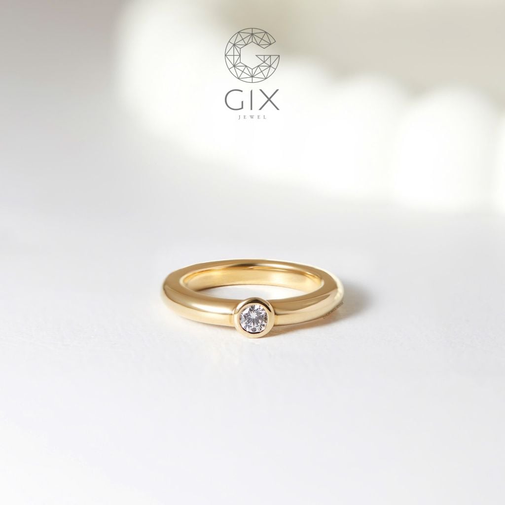 Nhẫn hột đỏ bạc nữ cá tính đeo ngón trỏ bạc 925 Gix Jewel mạ vàng