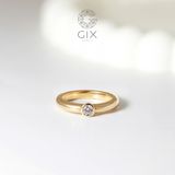  Nhẫn vàng trắng 18k & bạc nữ đơn giản bản to đính đá xanh đỏ cao cấp Gix Jewel 