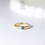  Nhẫn vàng trắng 18k & bạc nữ đơn giản bản to đính đá xanh đỏ cao cấp Gix Jewel 