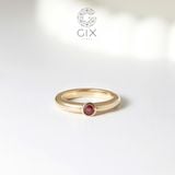  Nhẫn vàng trắng 18k & bạc nữ đơn giản bản to đính đá xanh đỏ cao cấp Gix Jewel 