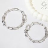  Vòng tay nam nữ bạc s925 vàng trắng 18k xích vuông khoá lớn Anh Trai Say Hi (ATSH) khắc tên Gix 