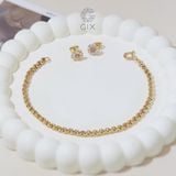  Vòng tay mắc xích vuông trơn nam nữ bạc thật vàng 18k đẹp nhất Gix Jewel 