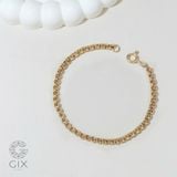 Vòng tay mắc xích vuông trơn nam nữ bạc thật vàng 18k đẹp nhất Gix Jewel 