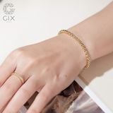  Vòng tay mắc xích vuông trơn nam nữ bạc thật vàng 18k đẹp nhất Gix Jewel 