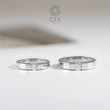  Nhẫn cưới ghép đôi nam nữ kim cương vàng trắng luxury Gix Jewel 