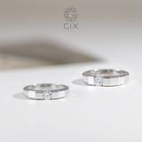  Nhẫn cưới ghép đôi nam nữ kim cương vàng trắng luxury Gix Jewel 