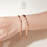  Vòng tay cặp đôi vàng 18k bản to handmade cao cấp đính kim cương đẹp Gixjewel 