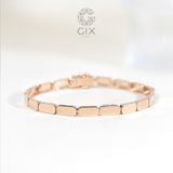  Vòng tay cặp đôi vàng 18k bản to handmade cao cấp đính kim cương đẹp Gixjewel 