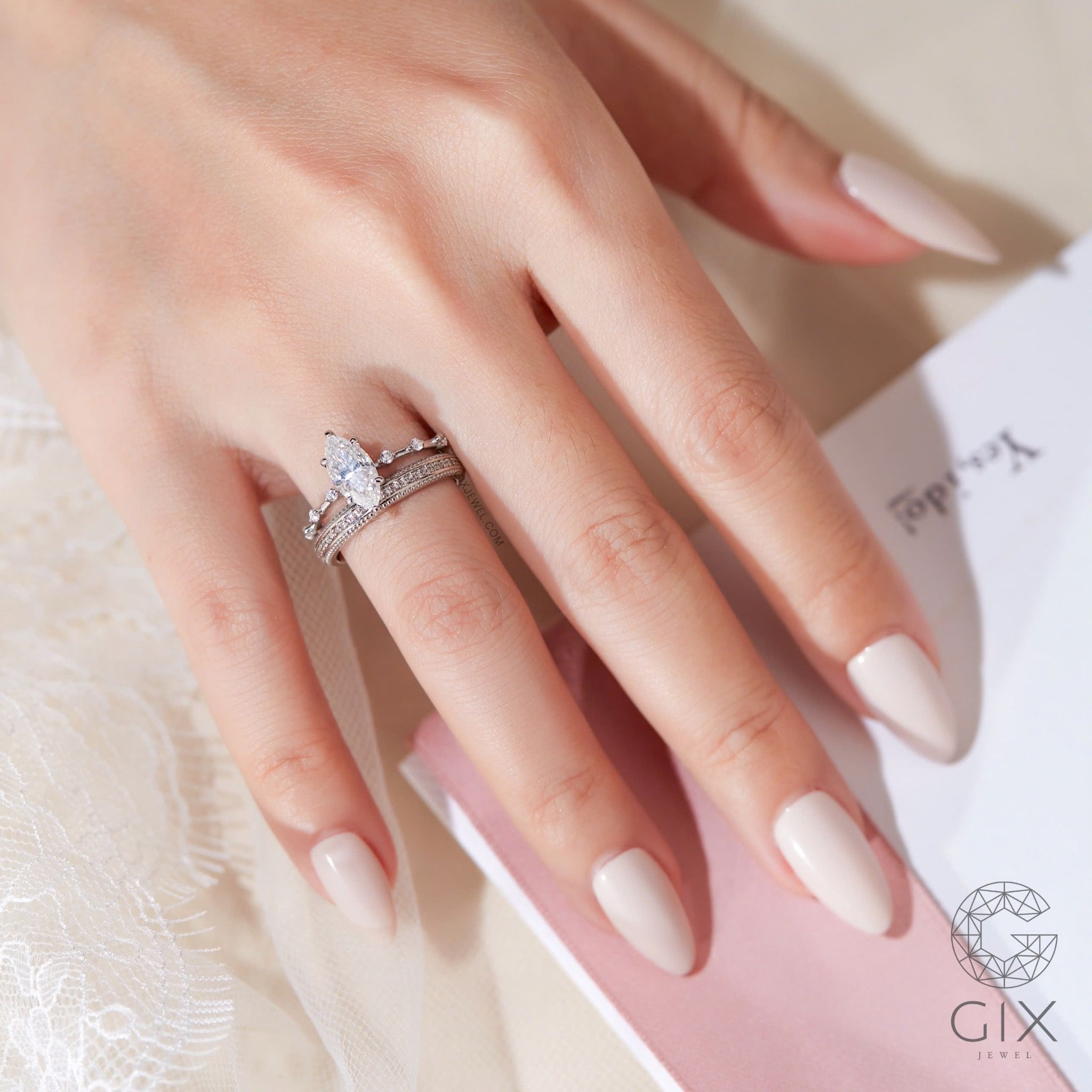 Mẫu Nhẫn Cầu Hôn Vàng Trắng 10k Đẹp Giá Rẻ Đính Hột Xoàn Gix Jewelry 