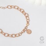  Lắc tay mắc xích vàng 18k nam nữ bạc 925 Gix Jewel mix charm hình mặt cười 