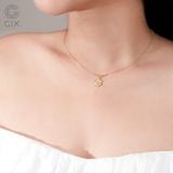  Dây chuyền vàng tây nữ 18k 10k thiết kế hình bông hoa mặt cười đính đá Gix Jewel 