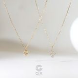  Vòng cổ vàng trắng đôi nam nữ khắc tên theo yêu cầu đính kim cương Gix Jewelry 