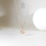  Dây chuyền vàng tây nữ 18k 10k thiết kế hình bông hoa mặt cười đính đá Gix Jewel 
