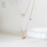  Vòng cổ kim cương nữ vàng 18k đẹp dễ thương sợi nhỏ hình cánh bướm Gix Jewel 