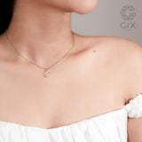  Dây chuyền vàng tây nữ 18k 10k thiết kế hình bông hoa mặt cười đính đá Gix Jewel 