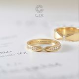  Nhẫn cưới Ribbon vô cực thiết kế vàng 14k & 18k đính full kim cương thiên nhiên Gix Jewel 