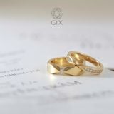  Nhẫn cưới Ribbon vô cực thiết kế vàng 14k & 18k đính full kim cương thiên nhiên Gix Jewel 