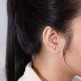  Bông tai vàng trắng bạc xi bạch kim đơn giản dạng nụ đính đá cho nữ Gix Jewelry 
