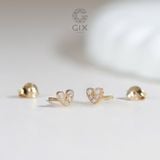  Bông tai cho tuổi 30 bạc thật Gix Jewel mạ vàng đính đá CZ trái tim 