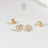  Bông tai cho tuổi 30 bạc thật Gix Jewel mạ vàng đính đá CZ trái tim 